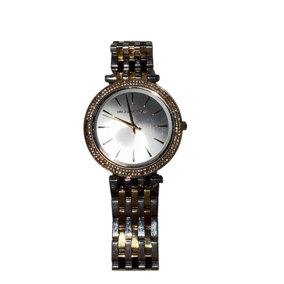 Michael Kors‎ Women's Darci Two-Tone Watch Silver Dial Crystal Bezel MK3203 - Picture 1 of 5